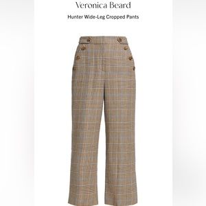 Brand New Veronica Beard Plaid Wide-leg Trousers
